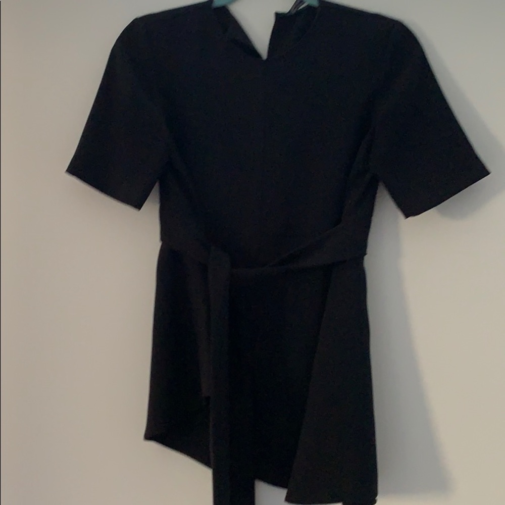 Zara black tie shirt